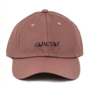 Premium Baseball Cap 100% Polyester Back Strap GAMEDAY Embroidery Ball Cap Pink